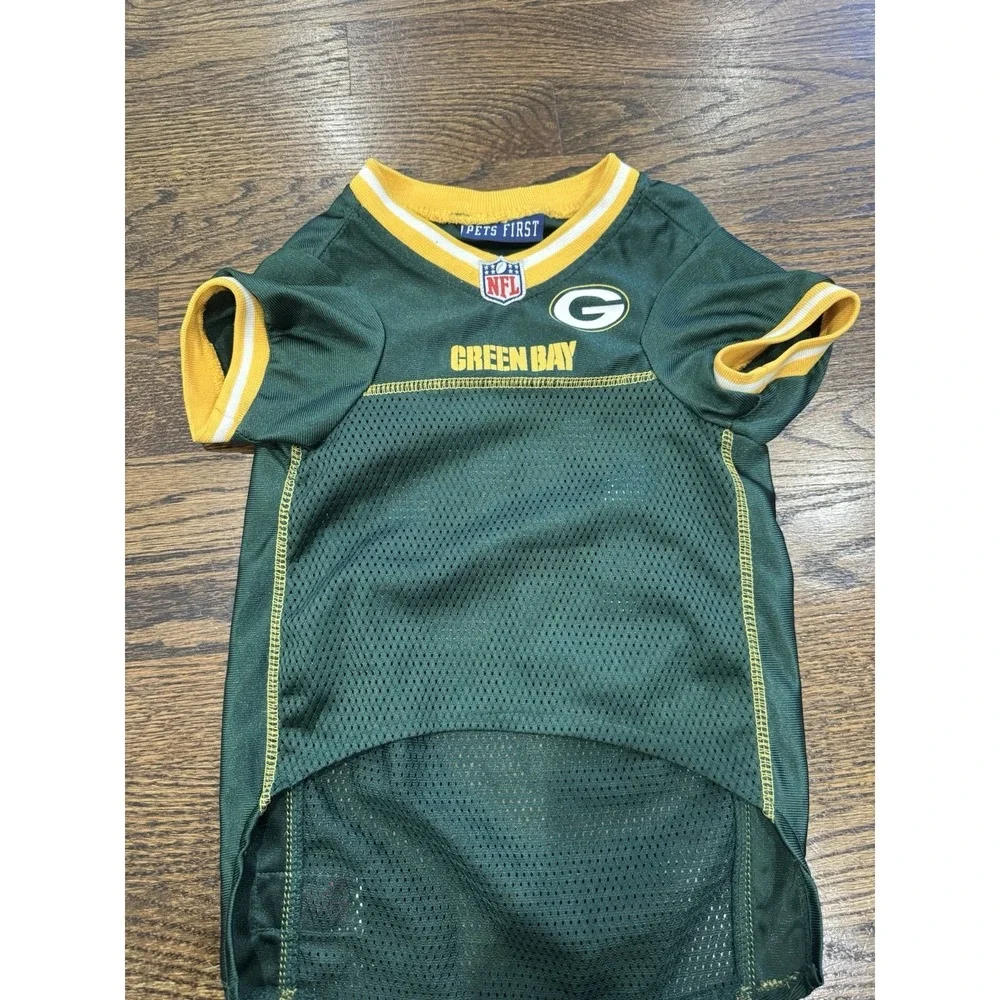 Pets First NFL Green Bay Packers Screen Printed‎ Mesh Dog Jersey - Green
